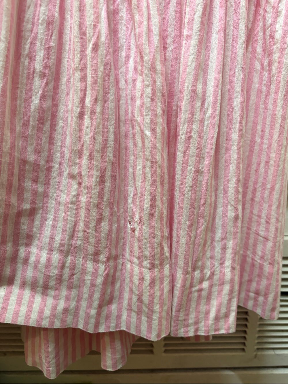 Tessora 100% Cotton Pink White Striped Preppy Cut Out Halter Maxi Dress Small - Picture 10 of 16